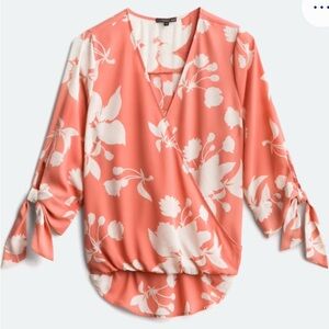 Beacon Peach and White Floral Blouse